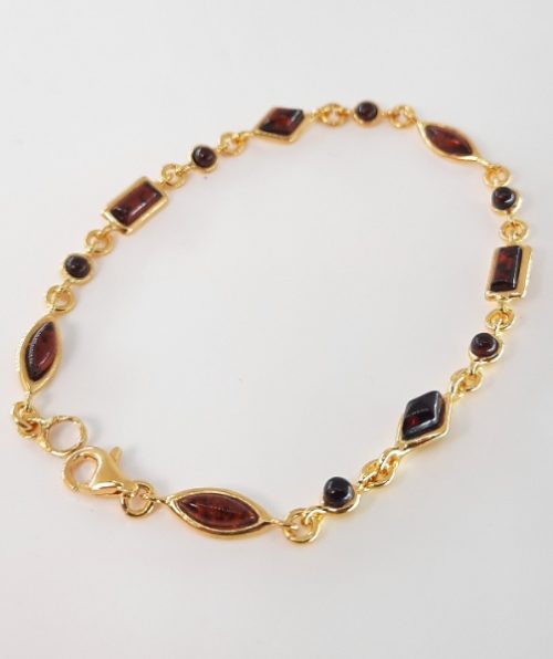 Bracelet with amber and silver