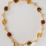 Amber bracelet and silver gold plated
