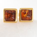 amber earrings with silver