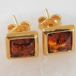 amber earrings with silver