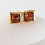 amber earrings with silver
