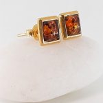 amber earrings with silver