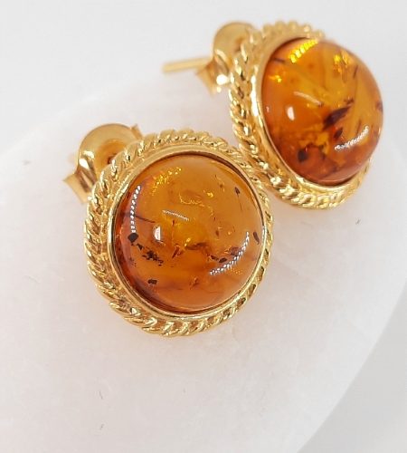 amber earrings with silver