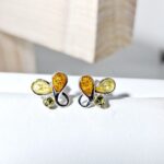 Sterling silver earrings and Amber