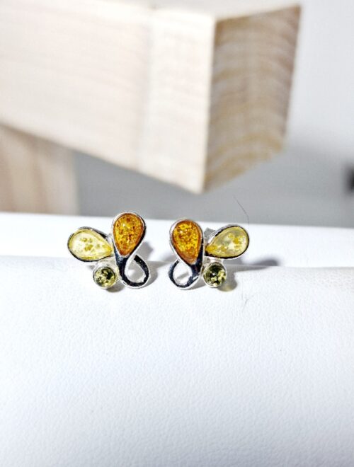 Sterling silver earrings and Amber