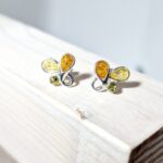 Sterling silver earrings and Amber