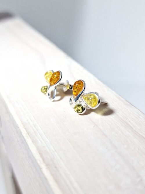 Sterling silver earrings and Amber