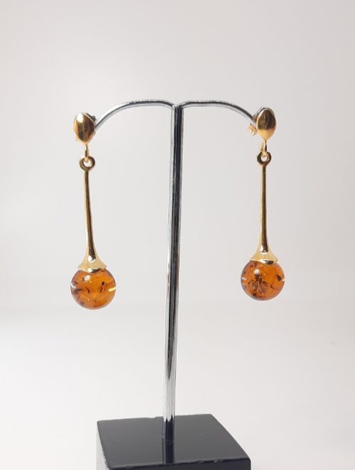Orecchini Pendenti In Argento Sterling Con Ambra Baltica Mista – Gialla, Arancione E Verde – Gioielli Artigianali Ipoallergenici In Vera Ambra