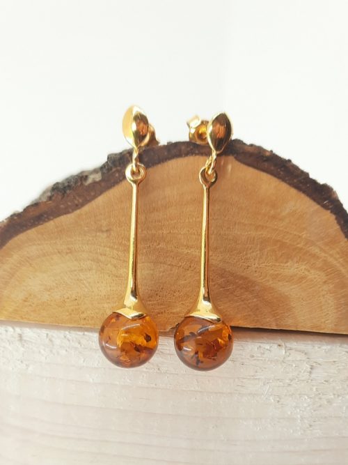 Amber earrings and silver