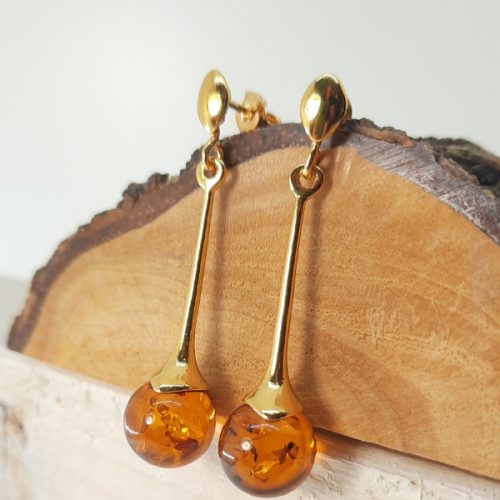 Amber earrings and silver