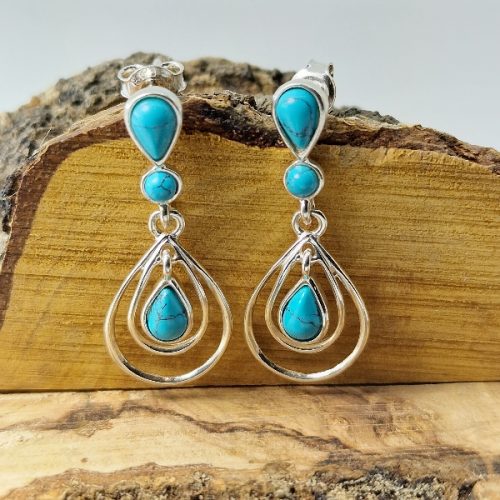 Turquoise earrings and sterling silver