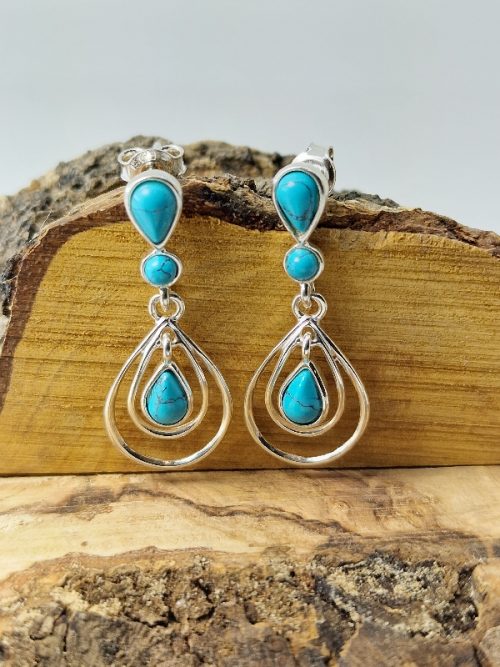 Turquoise earrings and sterling silver