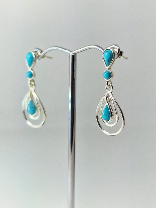 Turquoise earrings and sterling silver