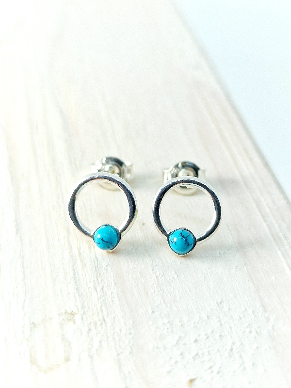 Turquoise earrings and sterling silver