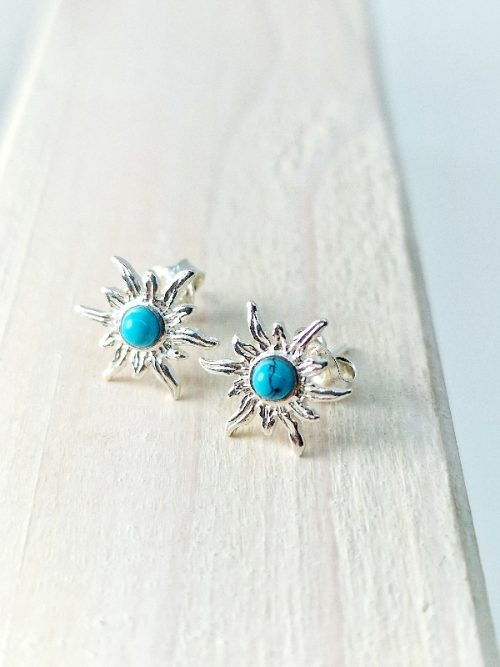 Turquoise earrings and sterling silver