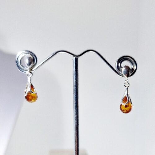 Sterling silver earrings and Amber