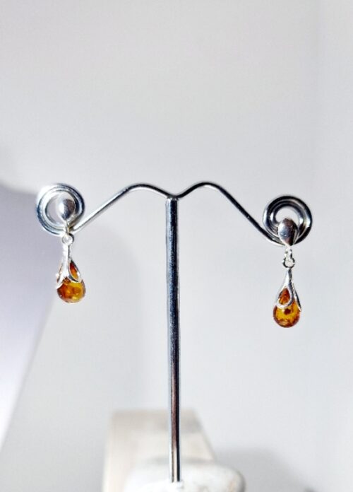 Sterling silver earrings and Amber