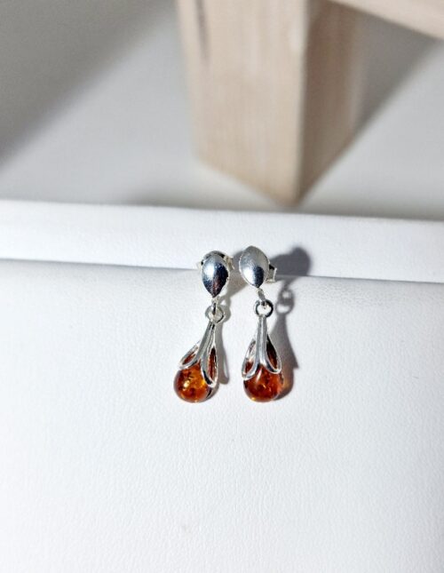 Sterling silver earrings and Amber